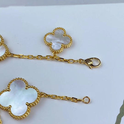 [Riva Jewelry ]MAGIC CLOVER MOP GOLD BRACELET 5 MOTIFS
