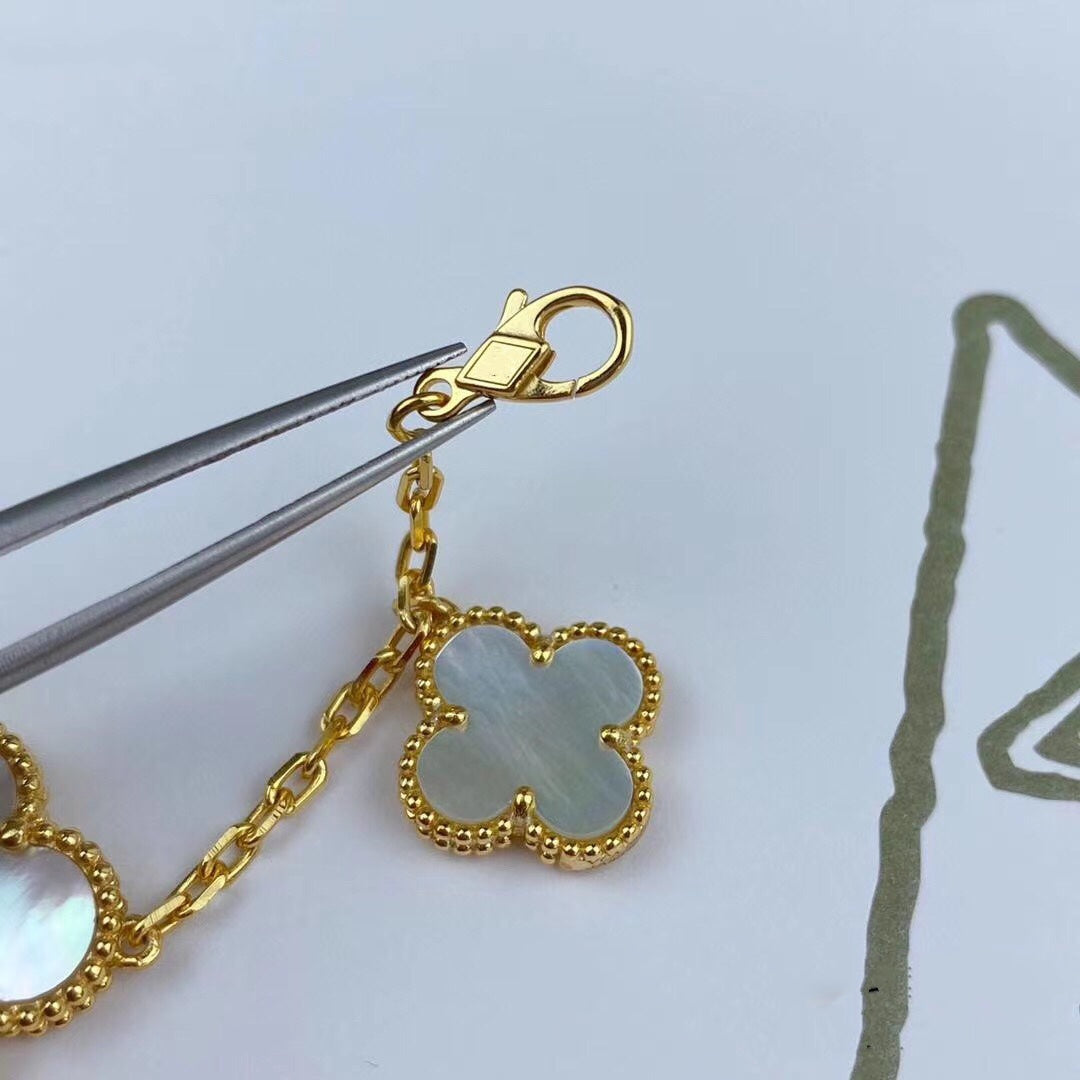 [Riva Jewelry ]MAGIC CLOVER MOP GOLD BRACELET 5 MOTIFS