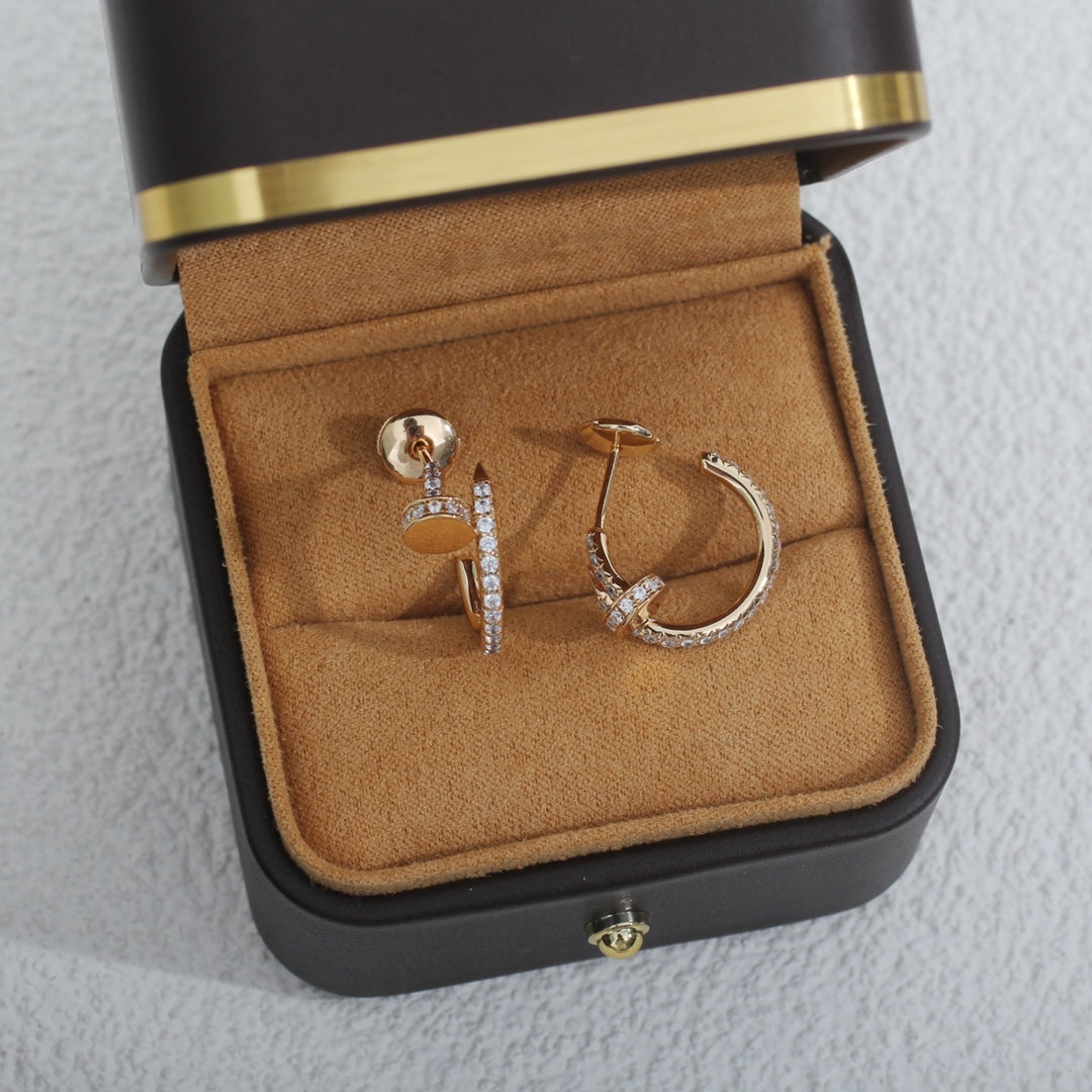 [Riva Jewelry ]JUSTE EARRINGS 12.75MM PINK GOLD DIAMOND