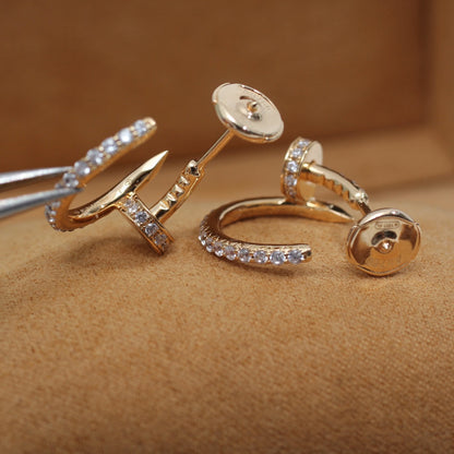 [Riva Jewelry ]JUSTE EARRINGS 12.75MM PINK GOLD DIAMOND