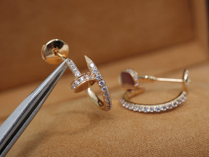 [Riva Jewelry ]JUSTE EARRINGS 12.75MM PINK GOLD DIAMOND