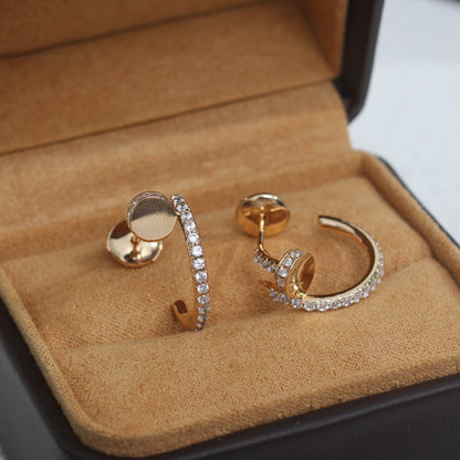 [Riva Jewelry ]JUSTE EARRINGS 12.75MM PINK GOLD DIAMOND