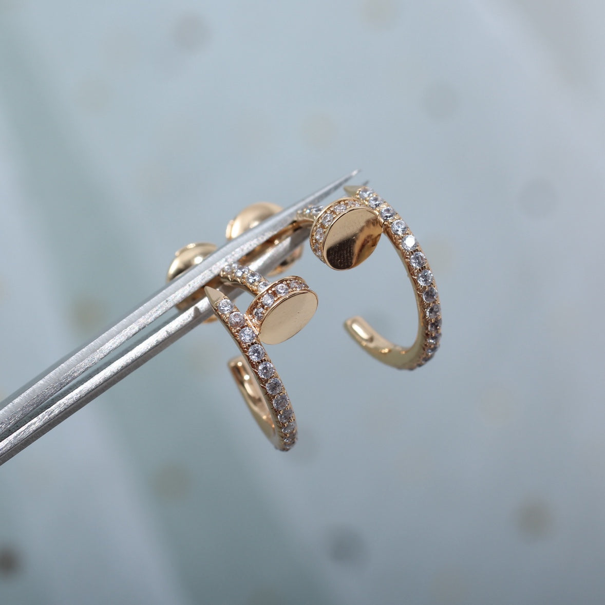 [Riva Jewelry ]JUSTE EARRINGS 12.75MM PINK GOLD DIAMOND