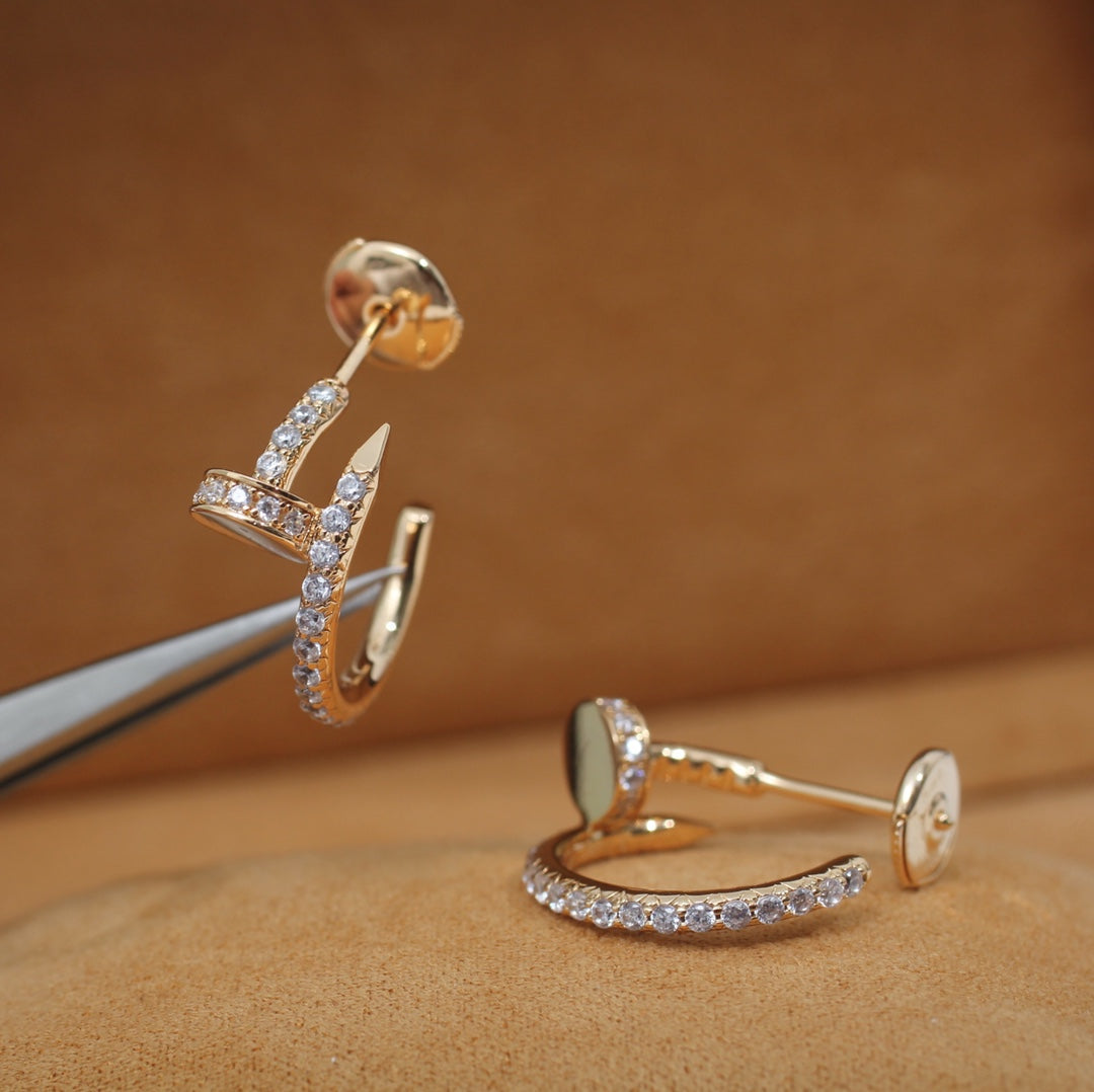 [Riva Jewelry ]JUSTE EARRINGS 12.75MM PINK GOLD DIAMOND