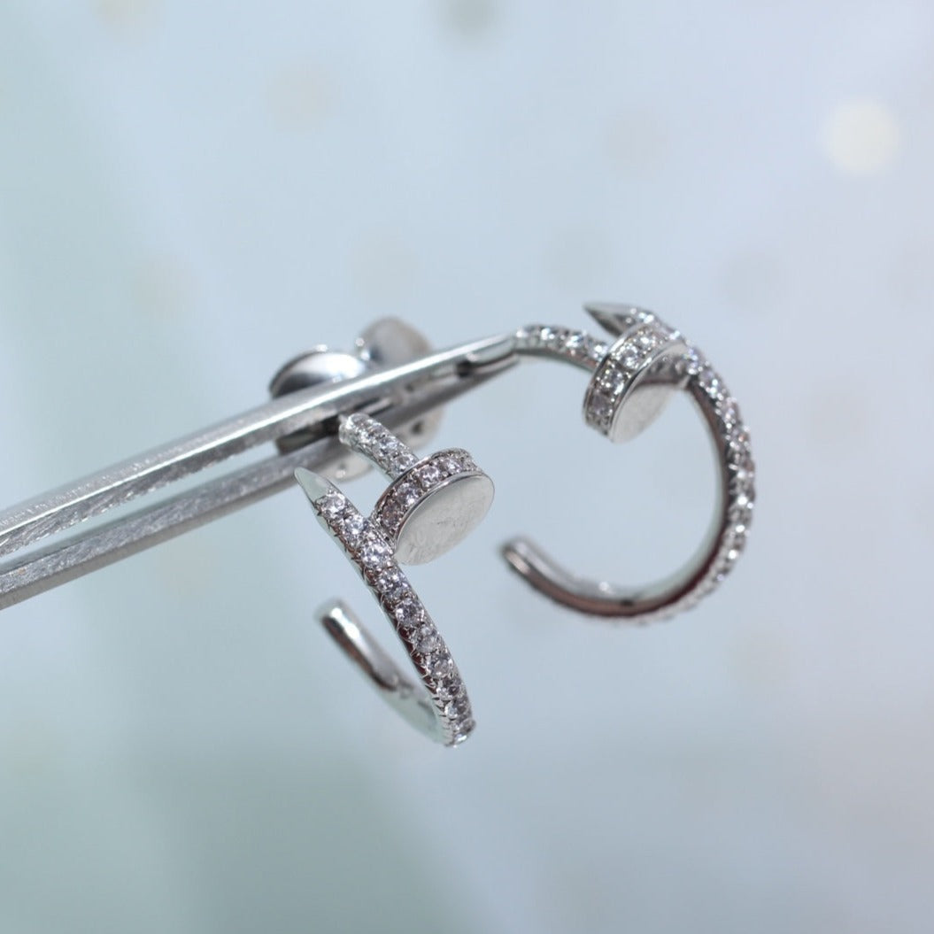 [Riva Jewelry ]JUSTE EARRINGS 12.75MM SILVER DIAMOND
