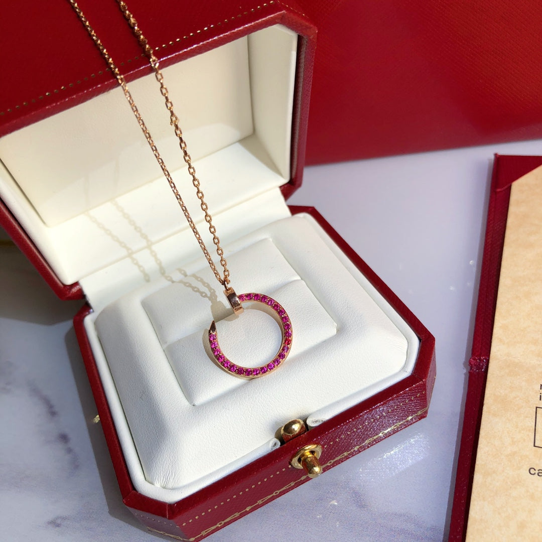 [Riva Jewelry ]JUSTE NECKLACE GOLD RED DIAMONDS