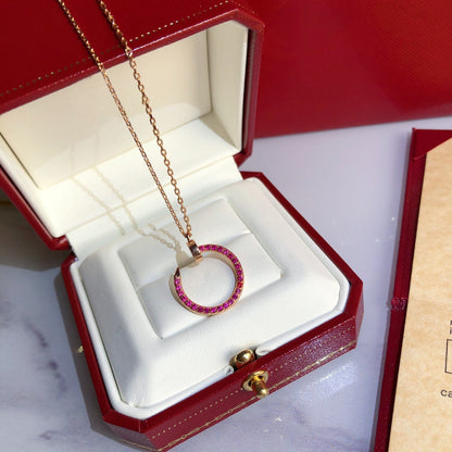 [Riva Jewelry ]JUSTE NECKLACE GOLD RED DIAMONDS