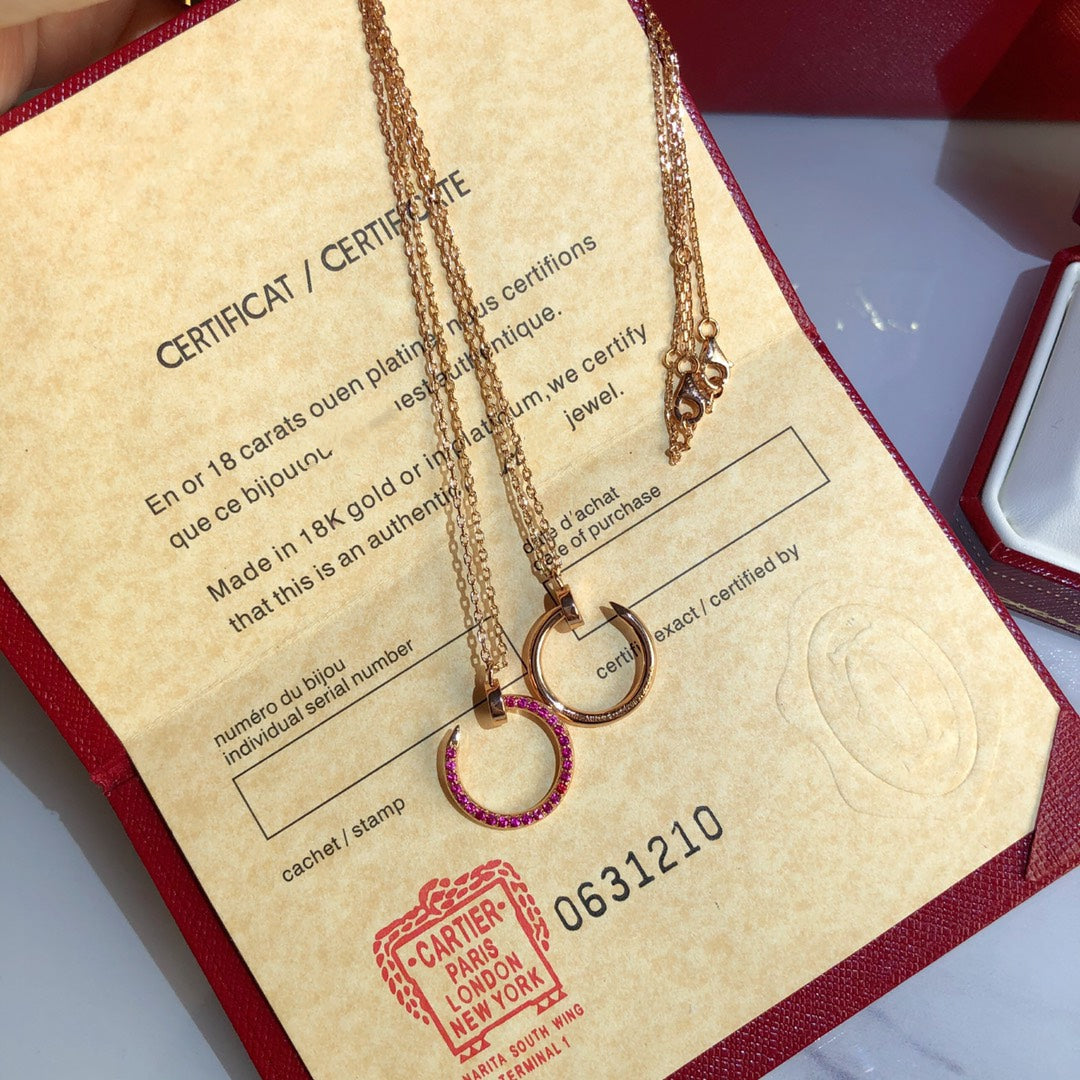 [Riva Jewelry ]JUSTE NECKLACE GOLD RED DIAMONDS