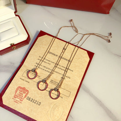 [Riva Jewelry ]JUSTE NECKLACE GOLD RED DIAMONDS