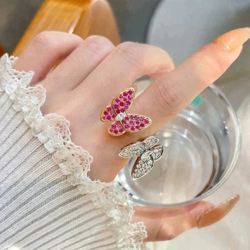 [Riva Jewelry ]TWIN BUTTERFLY DIAMOND RING