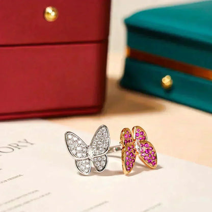 [Riva Jewelry ]TWIN BUTTERFLY DIAMOND RING