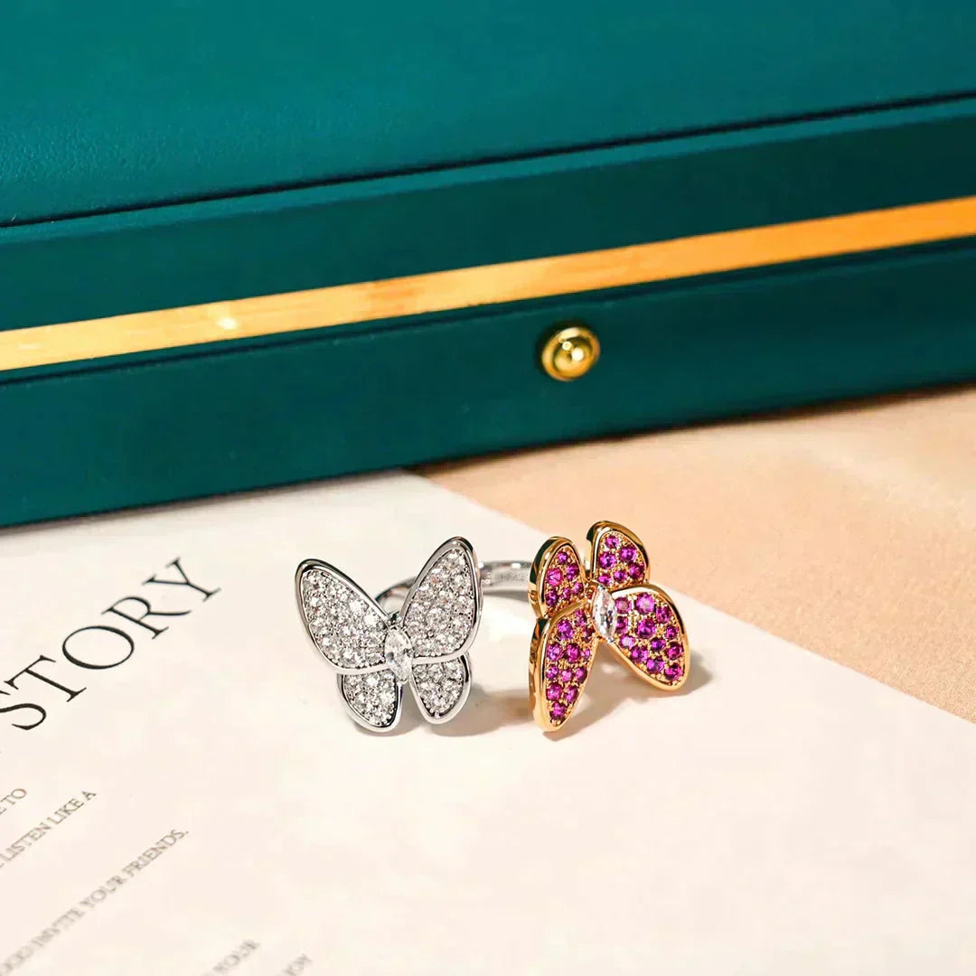 [Riva Jewelry ]TWIN BUTTERFLY DIAMOND RING