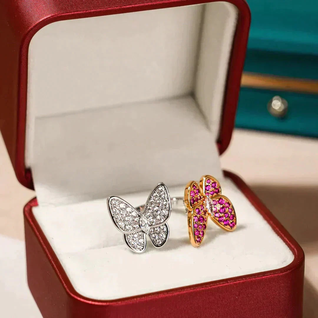 [Riva Jewelry ]TWIN BUTTERFLY DIAMOND RING