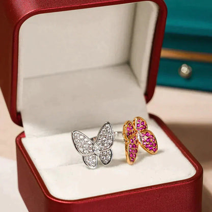 [Riva Jewelry ]TWIN BUTTERFLY DIAMOND RING
