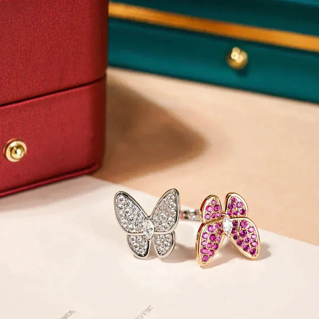 [Riva Jewelry ]TWIN BUTTERFLY DIAMOND RING