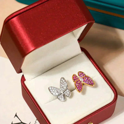 [Riva Jewelry ]TWIN BUTTERFLY DIAMOND RING