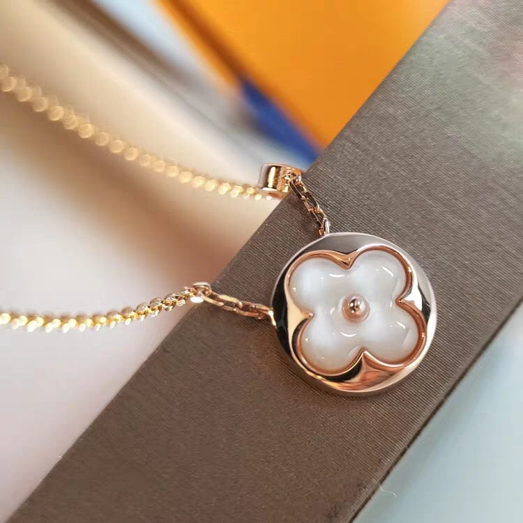 [Riva Jewelry]SUN MOP GOLD 1 DIAMOND NECKLACE