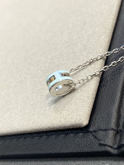 [Riva Jewelry ]POP H LIGHT BLUE NECKLACE