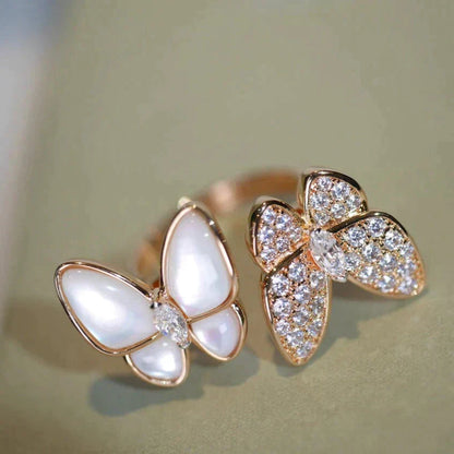 [Riva Jewelry ]TWIN BUTTERFLY DIAMOND MOP RING