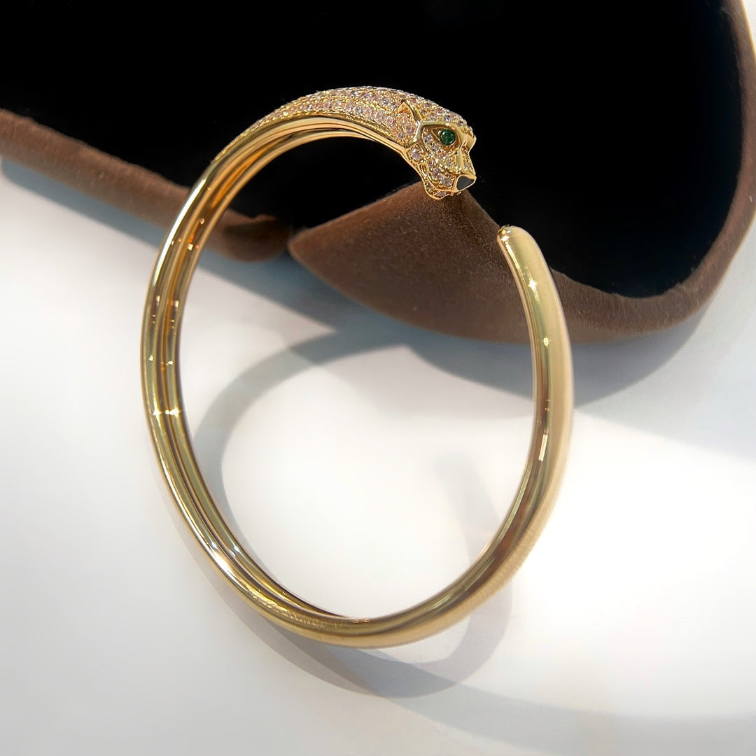 [Riva Jewelry ]PANTHERE GOLD DIAMOND OPEN BRACELET