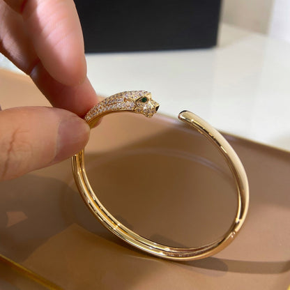 [Riva Jewelry ]PANTHERE GOLD DIAMOND OPEN BRACELET