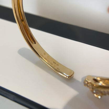 [Riva Jewelry ]PANTHERE GOLD DIAMOND OPEN BRACELET