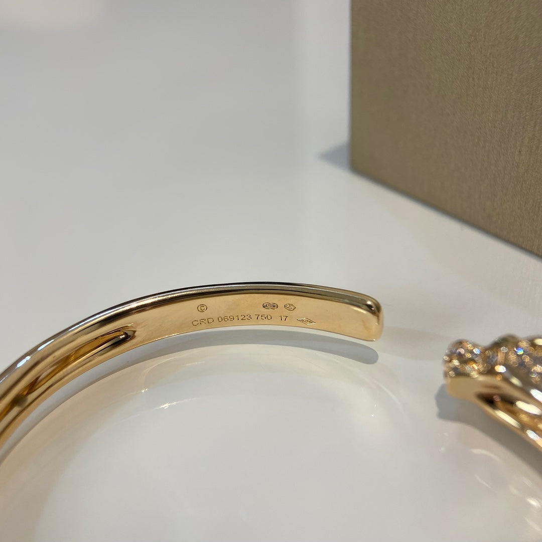 [Riva Jewelry ]PANTHERE GOLD DIAMOND OPEN BRACELET