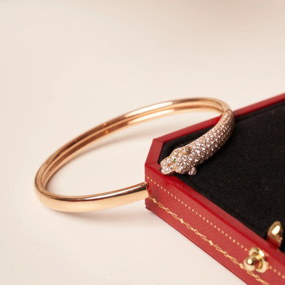 [Riva Jewelry ]PANTHERE ROSE GOLD DIAMOND OPEN BRACELET
