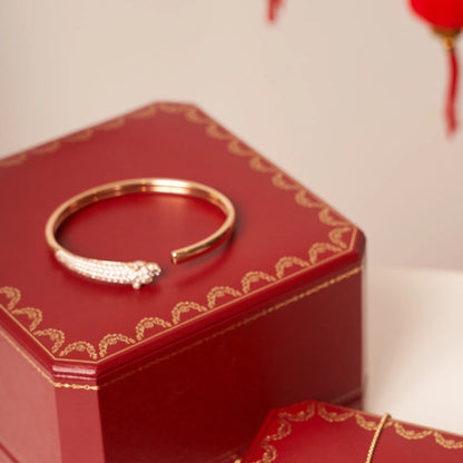 [Riva Jewelry ]PANTHERE ROSE GOLD DIAMOND OPEN BRACELET