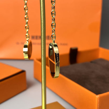 [Riva Jewelry ]CHAINE VERSO BLACK CERAMIC EARRINGS