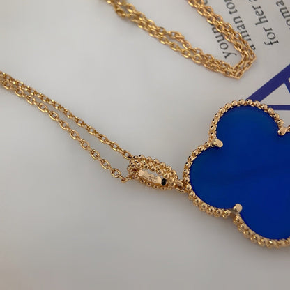 [Riva Jewelry ]CLOVER 25MM NECKLACE TURQUOISE ROSE GOLD