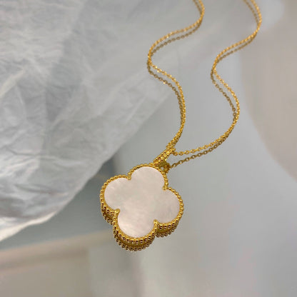 [Riva Jewelry ]CLOVER 25MM MOP LARGE PENDANT NECKLACE