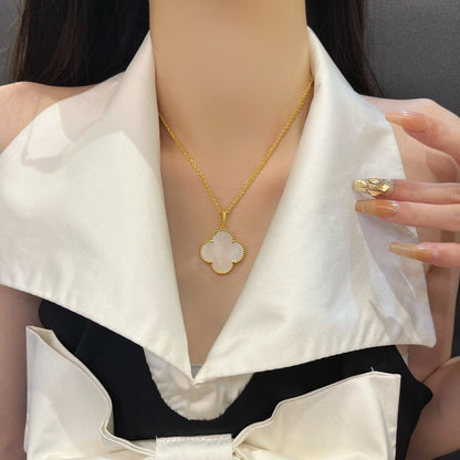 [Riva Jewelry ]CLOVER 25MM MOP LARGE PENDANT NECKLACE