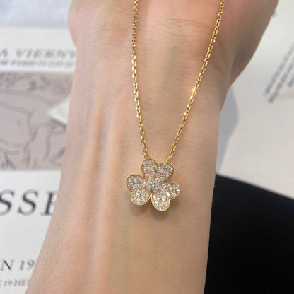 [Riva Jewelry]PAVÉ DIAMANT BLUMENANHÄNGER HALSKETTE