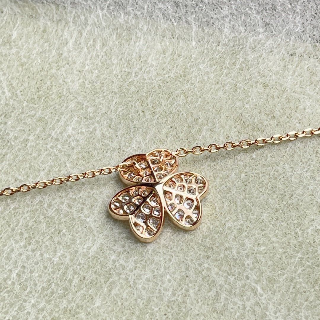 [Riva Jewelry]PAVÉ DIAMANT BLUMENANHÄNGER HALSKETTE