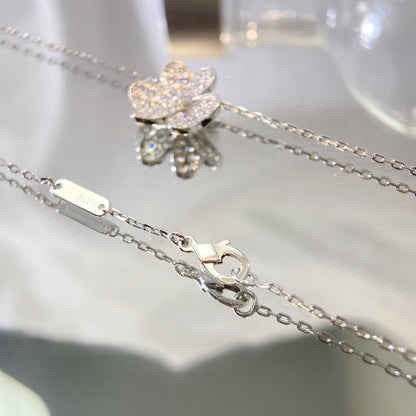[Riva Jewelry]PAVÉ DIAMANT BLUMENANHÄNGER HALSKETTE
