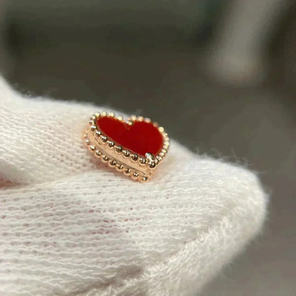 [Riva Jewelry ]HEART CARNELIAN STUD EARRINGS