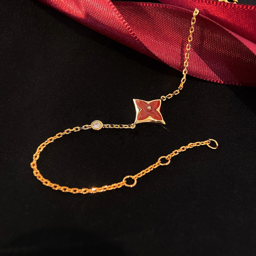 [Riva Jewelry ]COLOR STAR CARNELIAN PINK GOLD DIAMOND BRACELET