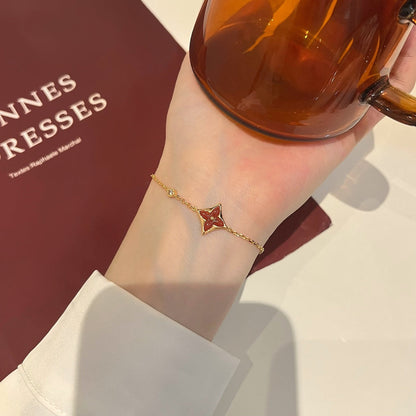 [Riva Jewelry ]COLOR STAR CARNELIAN PINK GOLD DIAMOND BRACELET