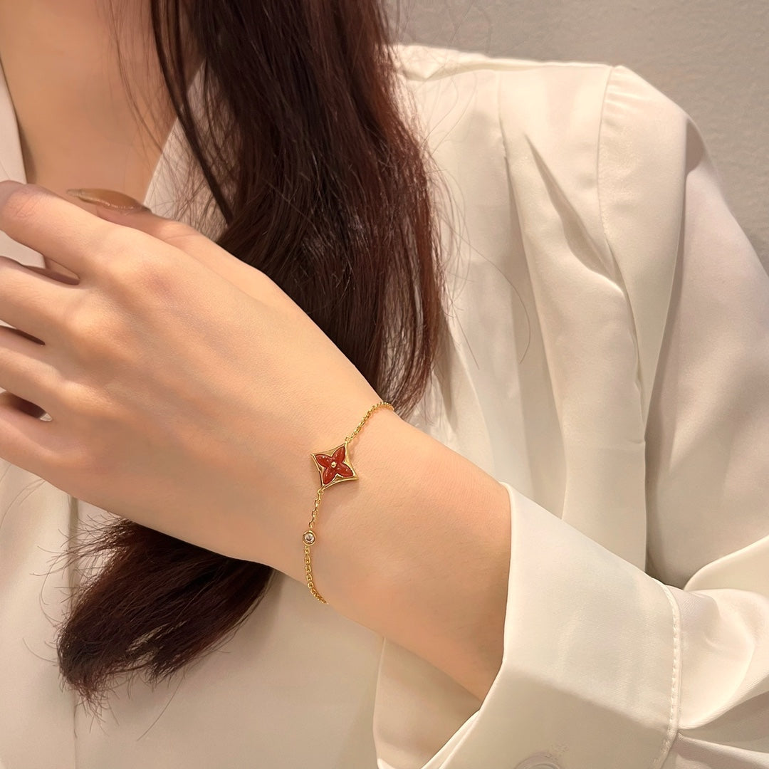 [Riva Jewelry ]COLOR STAR CARNELIAN PINK GOLD DIAMOND BRACELET