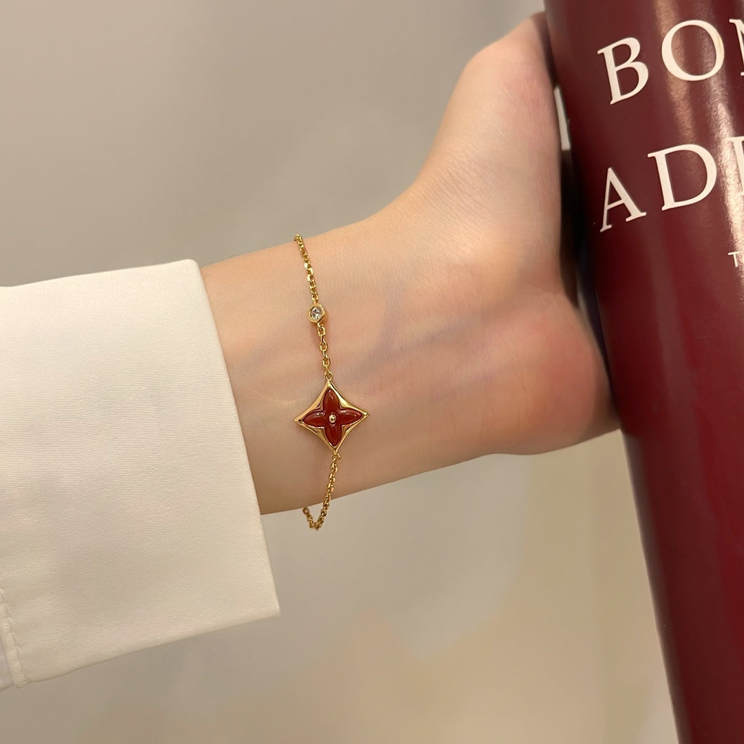 [Riva Jewelry ]COLOR STAR CARNELIAN PINK GOLD DIAMOND BRACELET