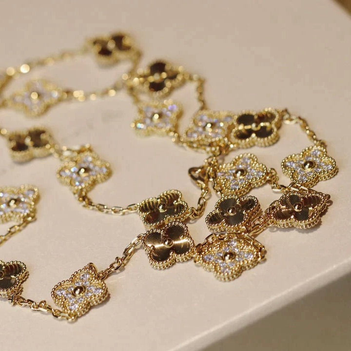 [Riva Jewelry ]CLOVER 20 MOTIFS LASER DIAMOND NECKLACE