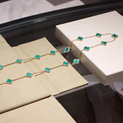 [Riva Jewelry ]CLOVER 20 MOTIFS MALACHITE GOLD