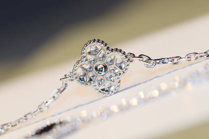 [Riva Jewelry ]CLOVER 20 MOTIFS ONYX DIAMOND SILVER