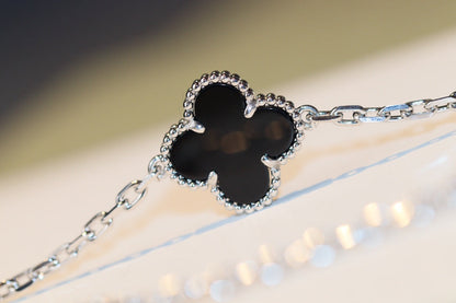 [Riva Jewelry ]CLOVER 20 MOTIFS ONYX DIAMOND SILVER