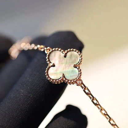 [Riva Jewelry ]CLOVER 20 MOTIFS DARK MOP DIAMOND  NECKLACE