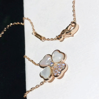 [Riva Jewelry ]CLOVER MOP DIAMOND ROSE GOLD NECKLACE