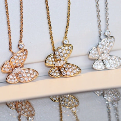 [Riva Jewelry]バタフライダイヤモンドチャームネックレス
