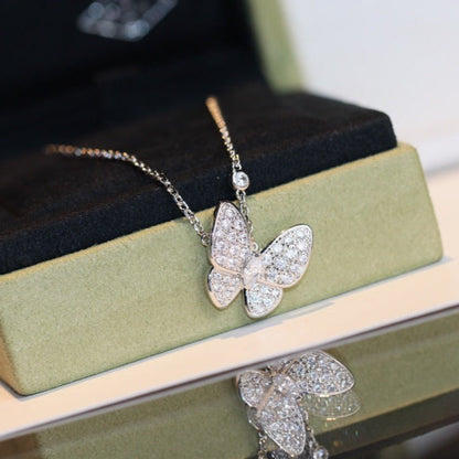 [Riva Jewelry]バタフライダイヤモンドチャームネックレス
