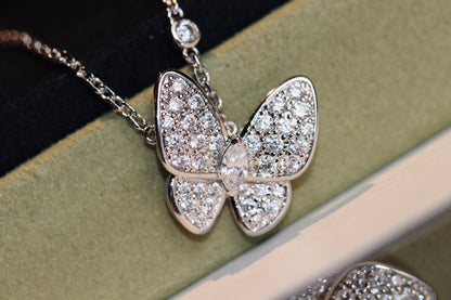 [Riva Jewelry]バタフライダイヤモンドチャームネックレス
